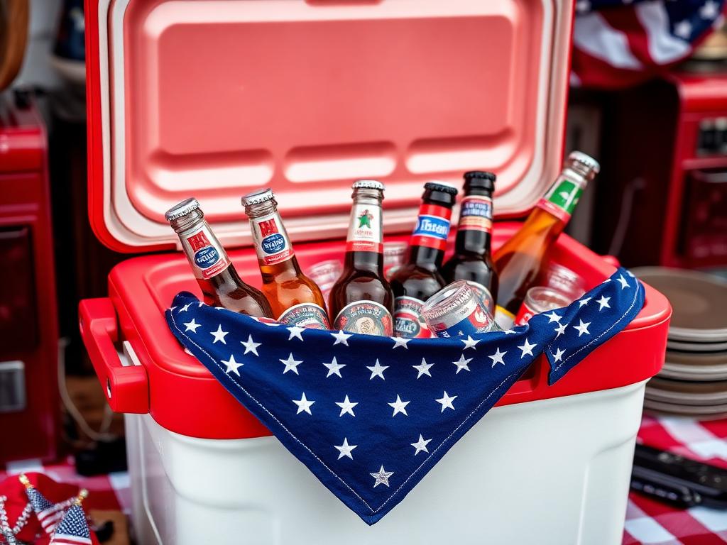 Patriotic cooler at a country party